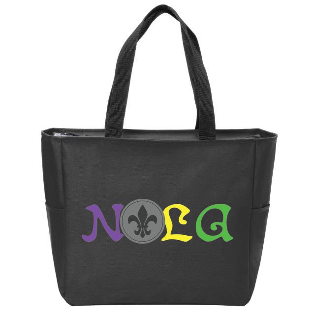 Nola New Orleans Mardi Gras 504 Zip Tote Bag