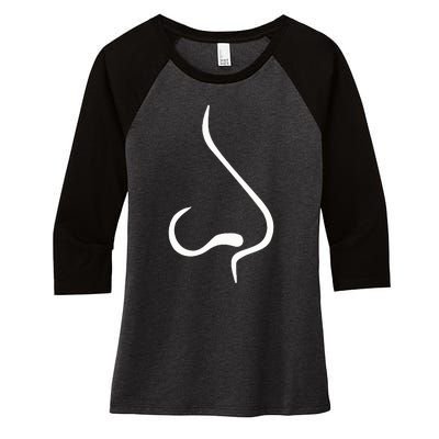 Nose Women's Tri-Blend 3/4-Sleeve Raglan Shirt