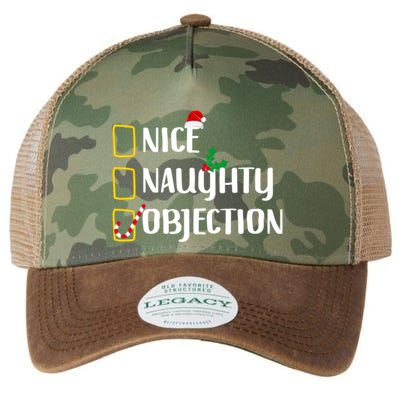 Nice Naughty Objection Christmas List Funny Legacy Tie Dye Trucker Hat