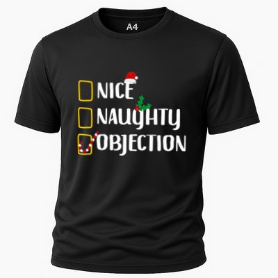 Nice Naughty Objection Christmas List Funny Performance Shirt
