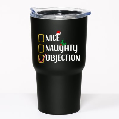 Nice Naughty Objection Christmas List Funny Tumbler