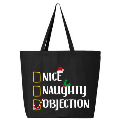 Nice Naughty Objection Christmas List Funny 25L Jumbo Tote