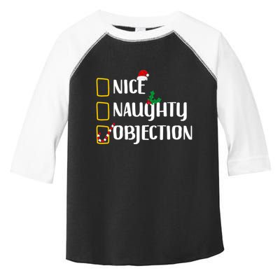 Nice Naughty Objection Christmas List Funny Toddler Fine Jersey T-Shirt