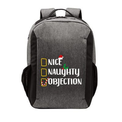 Nice Naughty Objection Christmas List Funny Vector Backpack