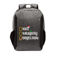 Nice Naughty Objection Christmas List Funny Vector Backpack