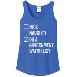 Naughty Nice On A Governt Watch List Fun Ironic Christmas Great Gift Ladies Essential Tank