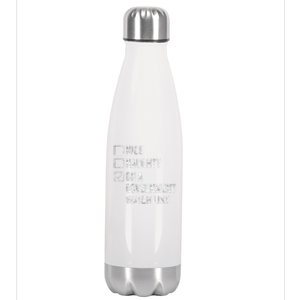 Naughty Nice On A Governt Watch List Fun Ironic Christmas Great Gift Stainless Steel Insulated Water Bottle