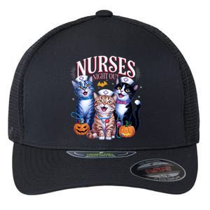 Nurses Night Out Halloween Cats Funny Nurse Costume Flexfit Unipanel Trucker Cap