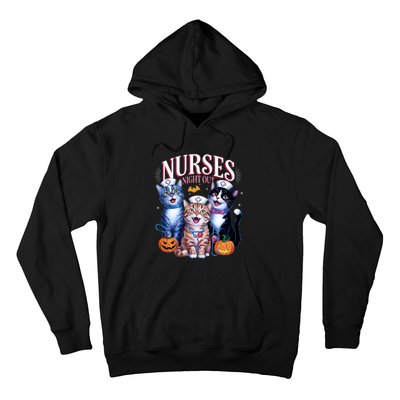 Nurses Night Out Halloween Cats Funny Nurse Costume Hoodie