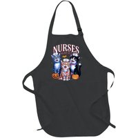 Nurses Night Out Halloween Cats Funny Nurse Costume Full-Length Apron With Pockets