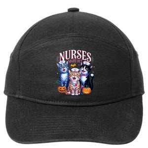 Nurses Night Out Halloween Cats Funny Nurse Costume 7-Panel Snapback Hat