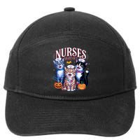 Nurses Night Out Halloween Cats Funny Nurse Costume 7-Panel Snapback Hat