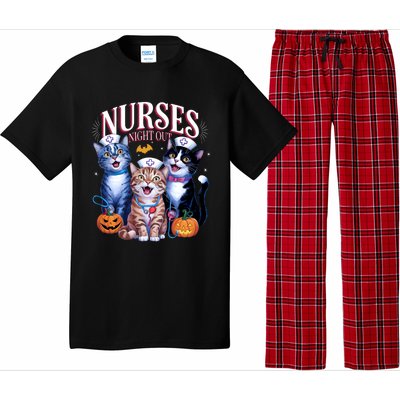 Nurses Night Out Halloween Cats Funny Nurse Costume Pajama Set