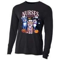 Nurses Night Out Halloween Cats Funny Nurse Costume Cooling Performance Long Sleeve Crew