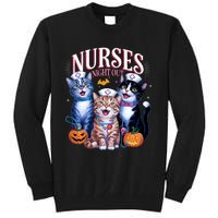 Nurses Night Out Halloween Cats Funny Nurse Costume Tall Sweatshirt