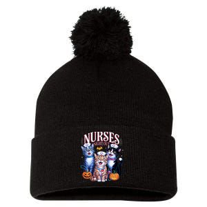 Nurses Night Out Halloween Cats Funny Nurse Costume Pom Pom 12in Knit Beanie