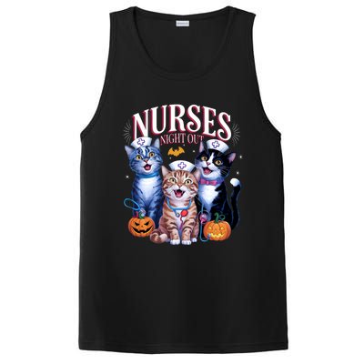 Nurses Night Out Halloween Cats Funny Nurse Costume PosiCharge Competitor Tank