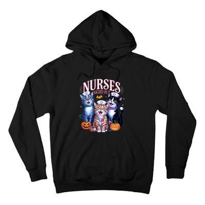 Nurses Night Out Halloween Cats Funny Nurse Costume Tall Hoodie