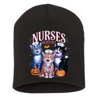 Nurses Night Out Halloween Cats Funny Nurse Costume Short Acrylic Beanie