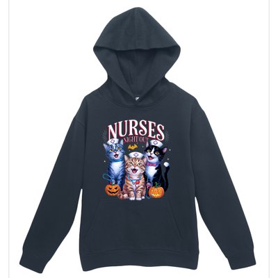 Nurses Night Out Halloween Cats Funny Nurse Costume Urban Pullover Hoodie