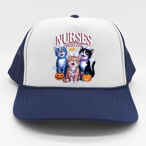 Nurses Night Out Halloween Cats Funny Nurse Costume Trucker Hat