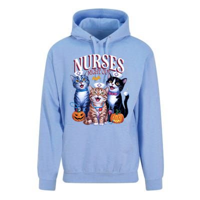 Nurses Night Out Halloween Cats Funny Nurse Costume Unisex Surf Hoodie