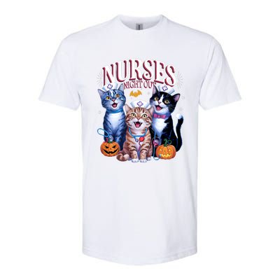 Nurses Night Out Halloween Cats Funny Nurse Costume Softstyle® CVC T-Shirt