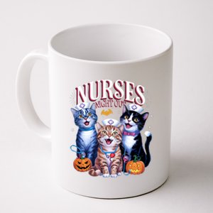 Nurses Night Out Halloween Cats Funny Nurse Costume Coffee Mug