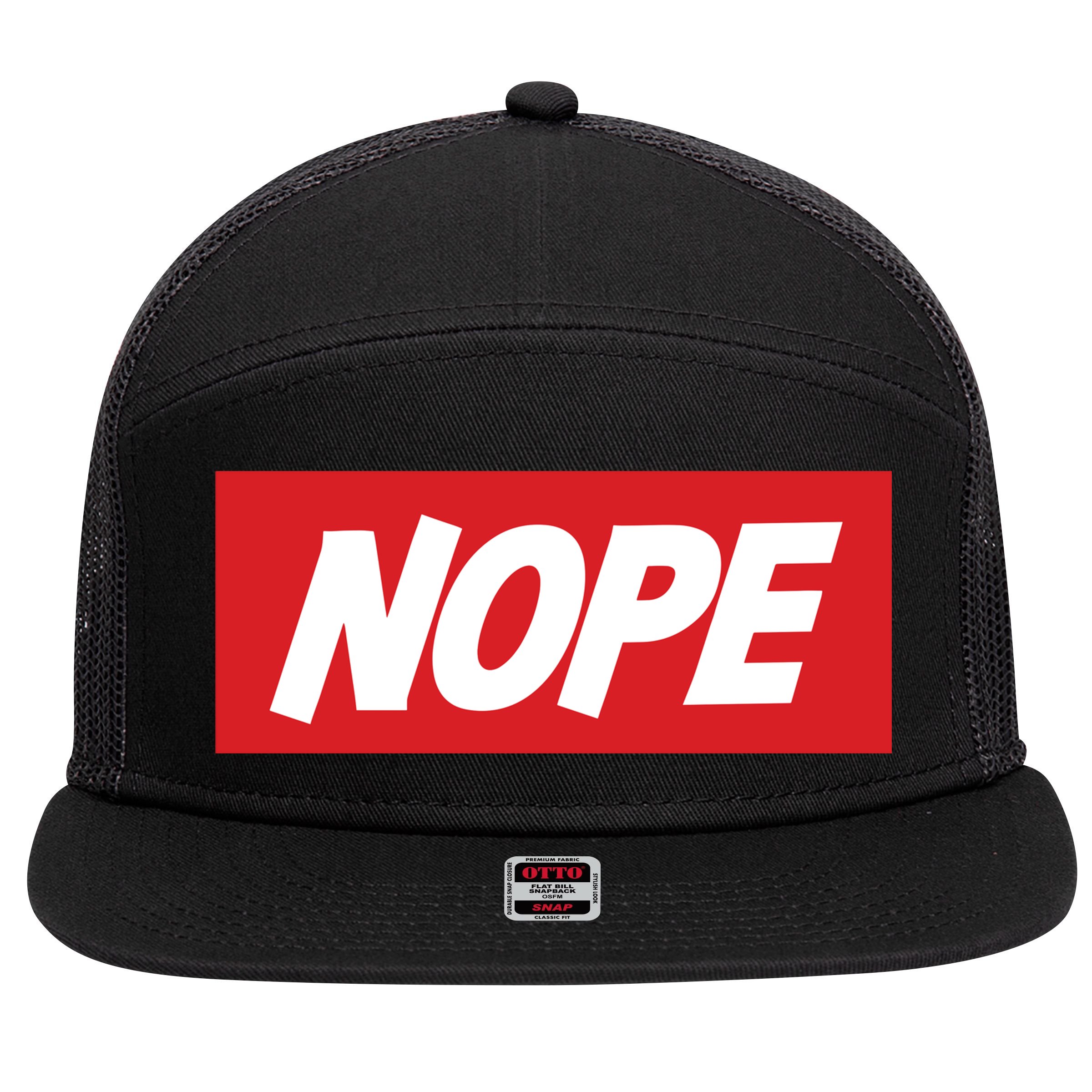 Nope! 7 Panel Mesh Trucker Snapback Hat