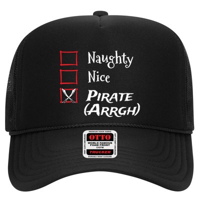 Naughty Nice Pirate Argh Funny Christmas List Trucker Hat