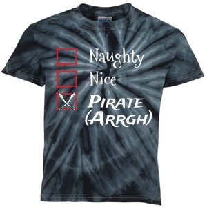 Naughty Nice Pirate Argh Funny Christmas List Kids Tie-Dye T-Shirt