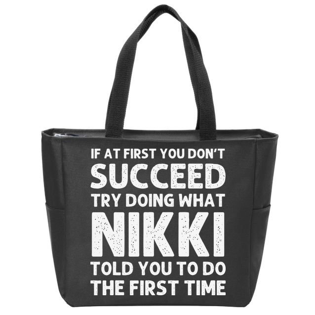 NIKKI Name Personalized Birthday Funny Christmas Joke Zip Tote Bag