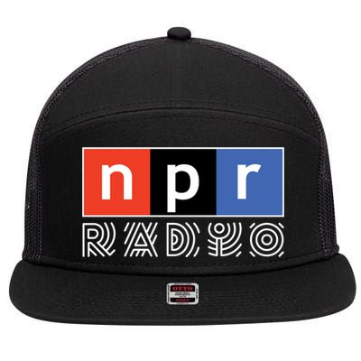 NPR National Public Radio 7 Panel Mesh Trucker Snapback Hat