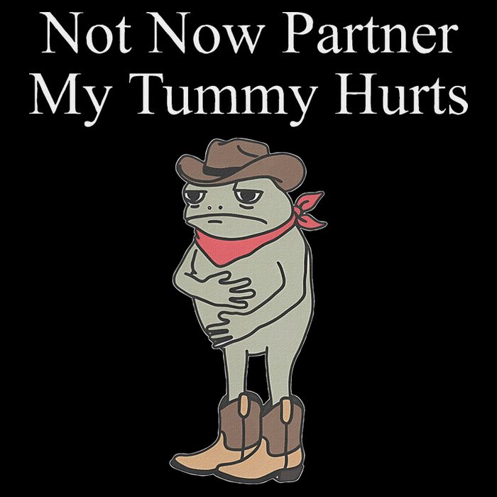 Not Now Partner My Tummy Hurts Drawstring Bag