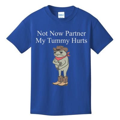 Not Now Partner My Tummy Hurts Kids T-Shirt