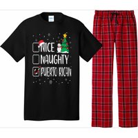 Nice Naughty Puerto Rican Christmas Puerto Rico Heritage Pajama Set