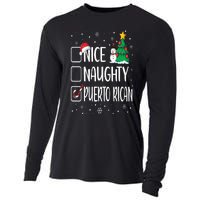 Nice Naughty Puerto Rican Christmas Puerto Rico Heritage Cooling Performance Long Sleeve Crew