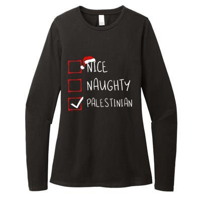 Nice Naughty Palestinian Christmas Palestine Heritage Roots Great Gift Womens CVC Long Sleeve Shirt