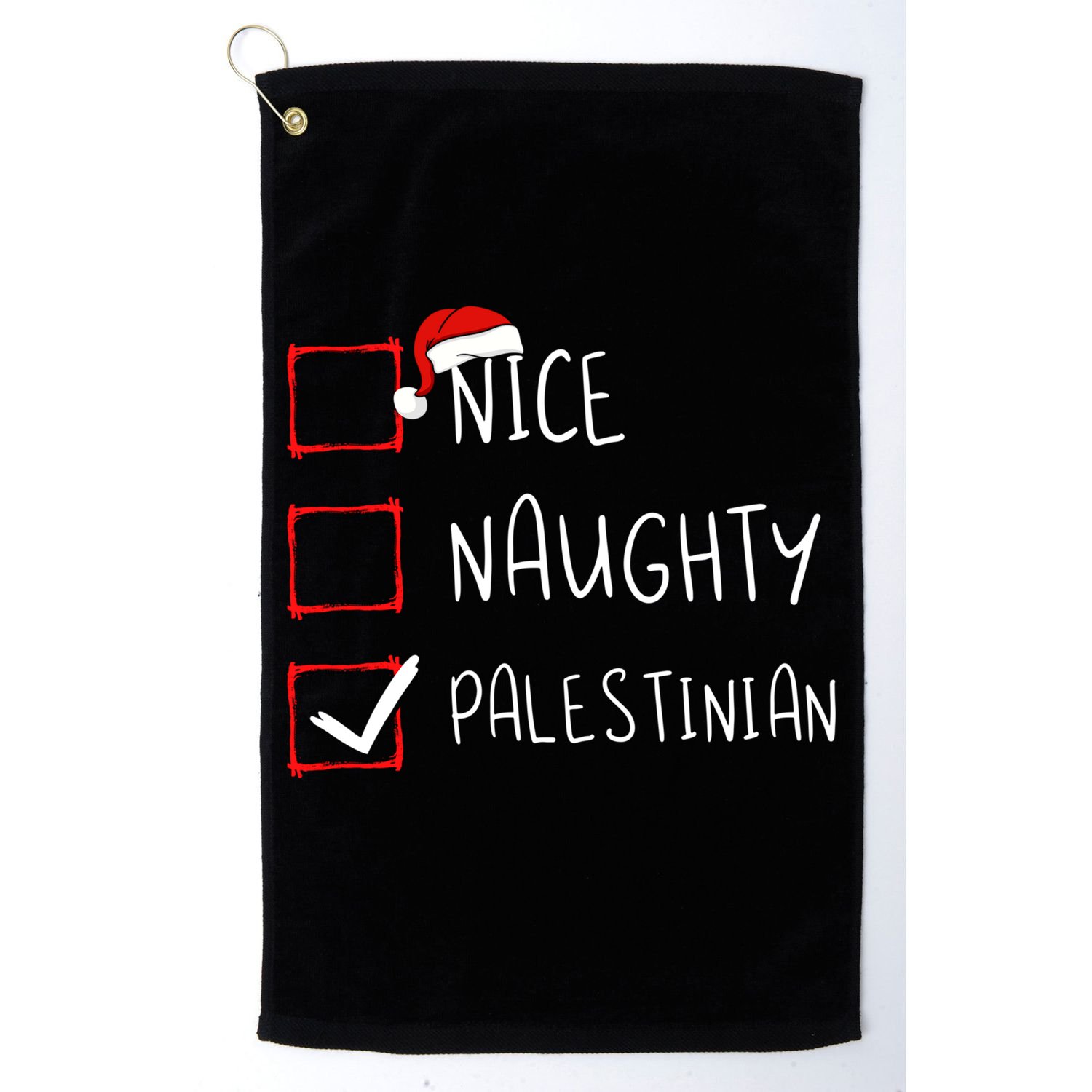 Nice Naughty Palestinian Christmas Palestine Heritage Roots Great Gift Golf Towel