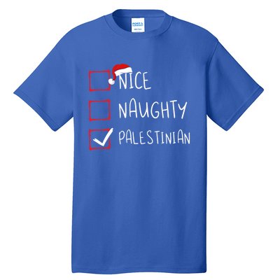 Nice Naughty Palestinian Christmas Palestine Heritage Roots Great Gift Tall T-Shirt