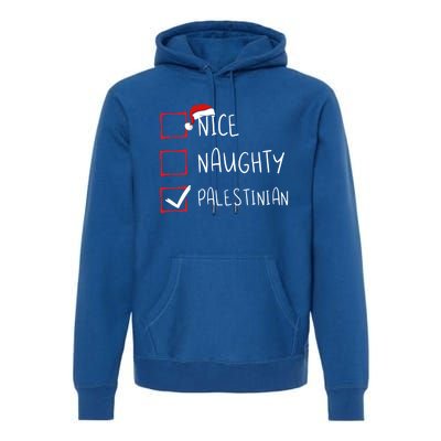 Nice Naughty Palestinian Christmas Palestine Heritage Roots Great Gift Premium Hoodie