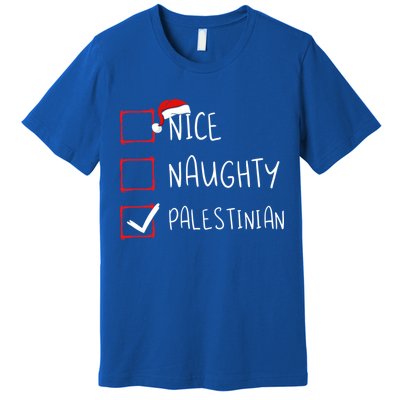 Nice Naughty Palestinian Christmas Palestine Heritage Roots Great Gift Premium T-Shirt