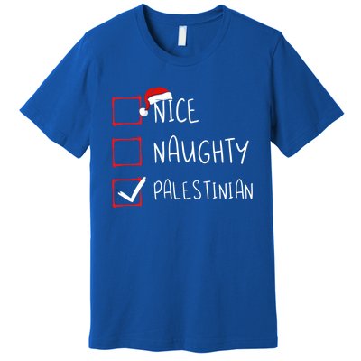 Nice Naughty Palestinian Christmas Palestine Heritage Roots Great Gift Premium T-Shirt