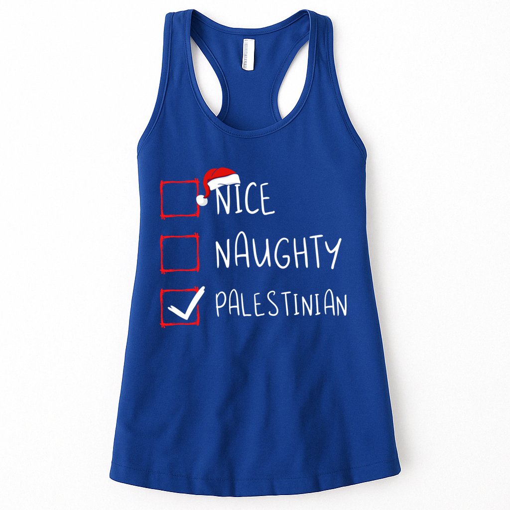 Nice Naughty Palestinian Christmas Palestine Heritage Roots Great Gift Womens Tank Top