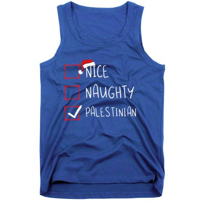 Nice Naughty Palestinian Christmas Palestine Heritage Roots Great Gift Tank Top