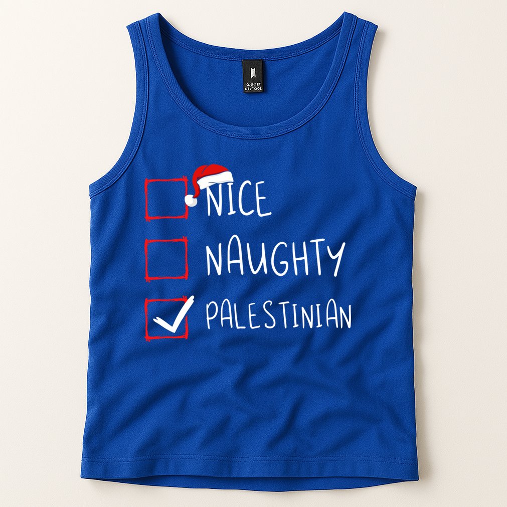 Nice Naughty Palestinian Christmas Palestine Heritage Roots Great Gift Tank Top