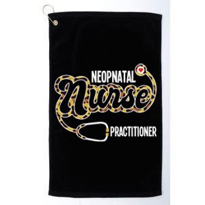 Neonatal Nurse Practitioner Stethoscope Heart Leopard Print Gift Platinum Collection Golf Towel