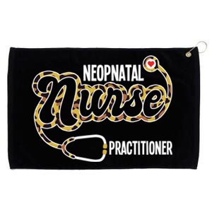 Neonatal Nurse Practitioner Stethoscope Heart Leopard Print Gift Grommeted Golf Towel