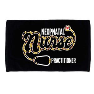 Neonatal Nurse Practitioner Stethoscope Heart Leopard Print Gift Microfiber Hand Towel