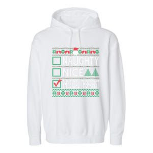 Naughty Nice Physical Therapist Christmas List Ugly Sweater Funny Gift Garment-Dyed Fleece Hoodie